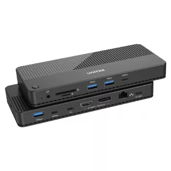 Dockingstation UNITEK D1079A USB4 bedraad zwart 100W Power Delivery