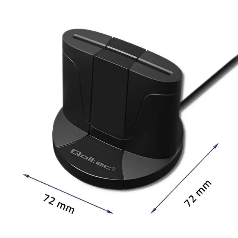 Smartcardlezer Qoltec 50632 USB 2.0 zwart 1m kabel