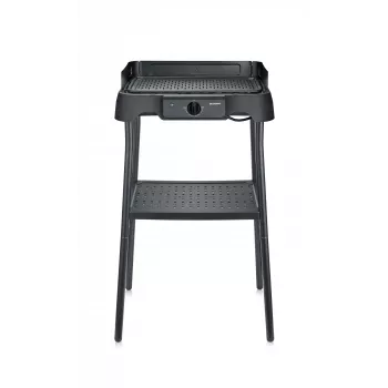 SEVERIN PG 8596 tafel-elektrogrill, 2000 W, rechthoekig rooster, zwart, draaiknop