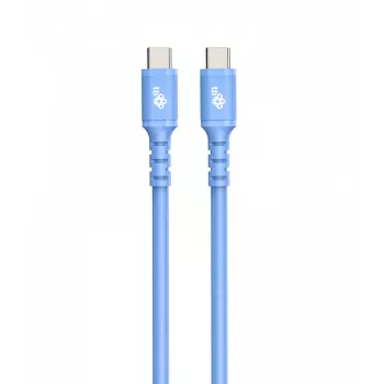 USB C - USB C kabel 1m. silicone blauw