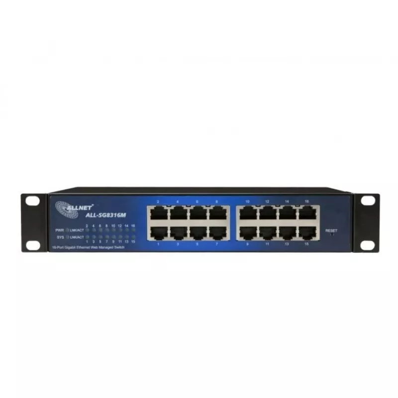 ALLNET ALL-SG8316M smart-managed switch, 16x Gigabit Ethernet 10/100/1000, zonder ventilator