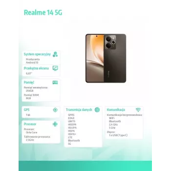Smartphone realme 14 5G 6,67 inch 8 GB 256 GB titanium