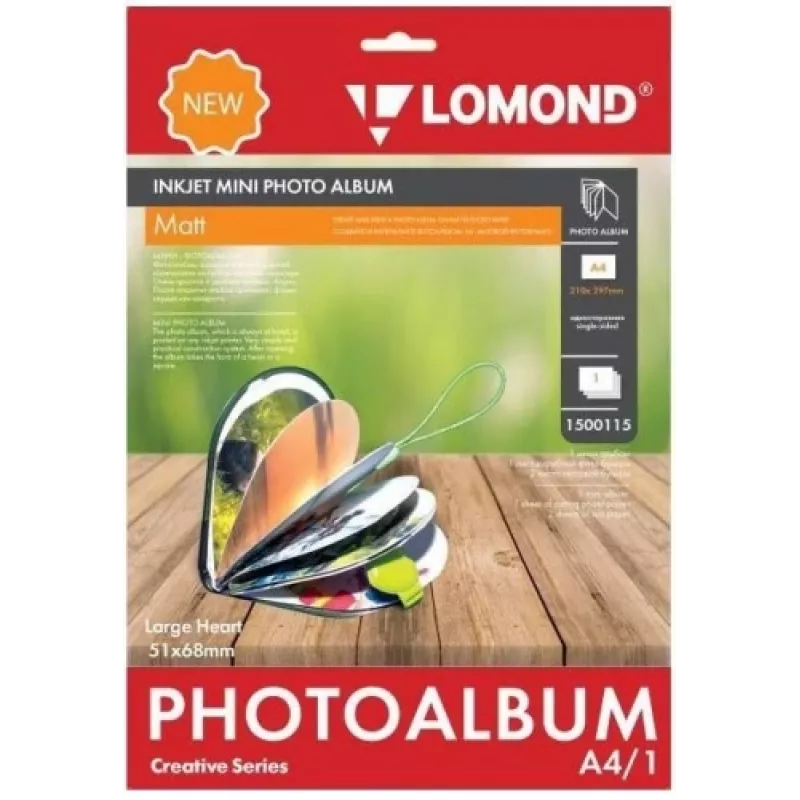 Lomond inkjet mini-album groot hart mat 51x68 mm (groot)