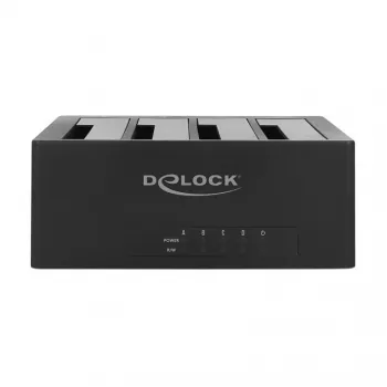 DeLOCK USB Type-C dockingstation voor 4 x SATA HDD / SSD - HDD-dockingstation bays: 4 - 2.5 / 3.5 gedeeld (6,4 cm/8,9 cm gedeeld