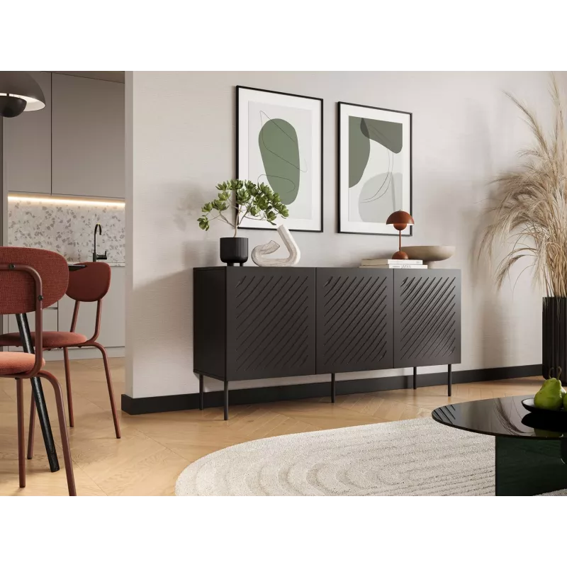 SIENA ladekast 150.5x40x75 mat zwart