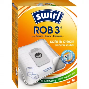 Stofzakken voor robotstofzuiger MELITTA Swirl ROB 3, 4-pack, houtkleur