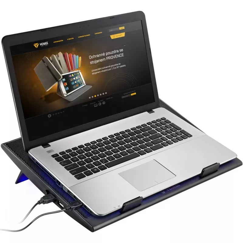 Laptop-koelpad YENKEE YSN 120 43,2 cm zwart blauw