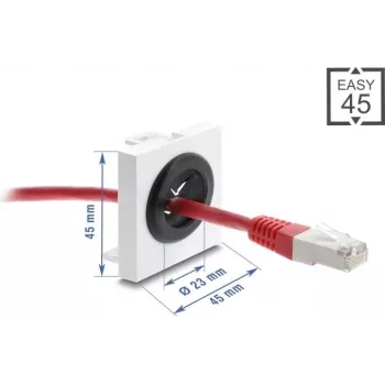 Kabeldoorvoer DELOCK Easy 91075, 23 mm diameter, kabeldoorvoer voor bureau/kast
