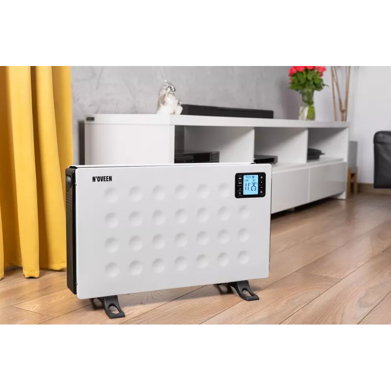 Convector-elektrische kachel NOVEEN CH8000 — 2000 W, 3 vermogensstanden, timer, afstandsbediening, wit