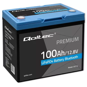 LiFePO4-batterij QOLTEC 12,8 V 100 Ah met Bluetooth — 12,8 V 100 Ah