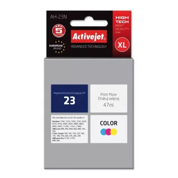 Activejet AH-23N inktpatroon (vervanger voor HP 23 C1823D; Supreme; 47 ml; kleur)