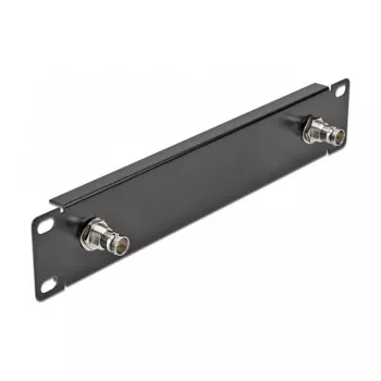 Frontplaat DeLOCK 10 inch paneel met 2 x BNC-bus 1U zwart