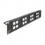 Delock 88195 D-type 19" patchpaneel met 4 platen 86 x 86 mm, 4 poorten, 2U, zwart