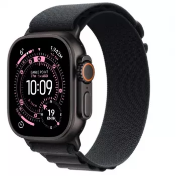 Apple Watch Ultra 3 GPS + Cellular 49mm Black Titanium behuizing met Black Alpine Loop Medium
