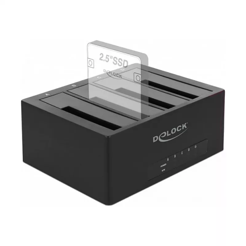 DeLOCK USB Type-C dockingstation voor 4 x SATA HDD / SSD - HDD-dockingstation bays: 4 - 2.5 / 3.5 gedeeld (6,4 cm/8,9 cm gedeeld