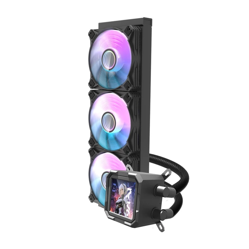 Darkflash CPU-waterkoeling DV360S 360-mm-radiator, RGB-verlichting, zwart