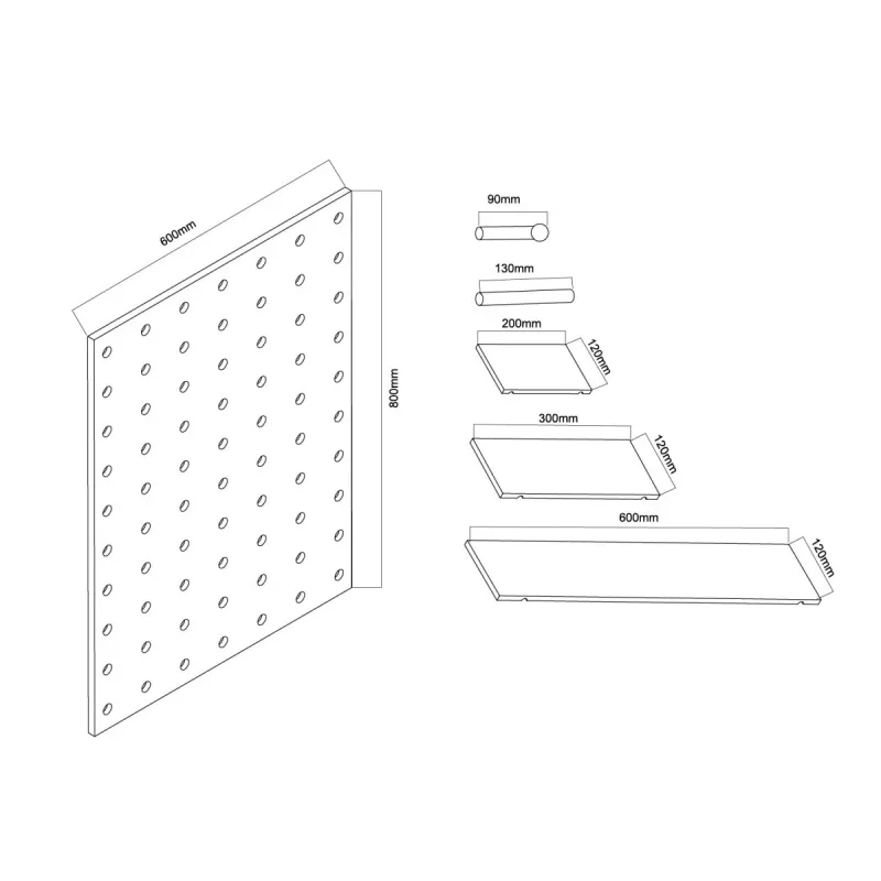 Kabelorganizer MACLEAN MC-131 WD houten bord voor tafel- en wandmontage, max. belasting 20 kg