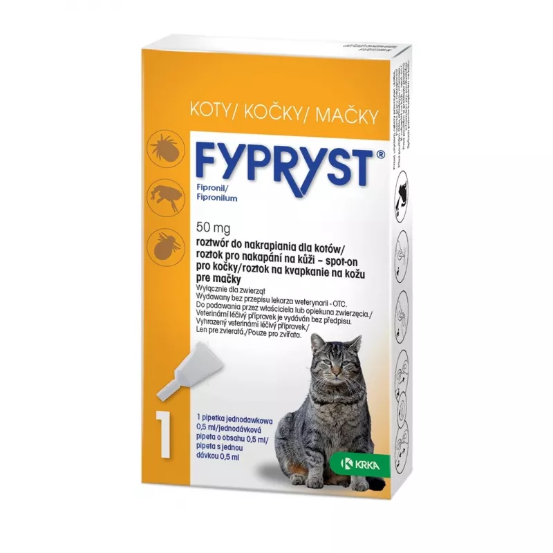 FYPRYST 50 mg - druppels tegen vlooien en teken voor katten – 1x0,5 ml