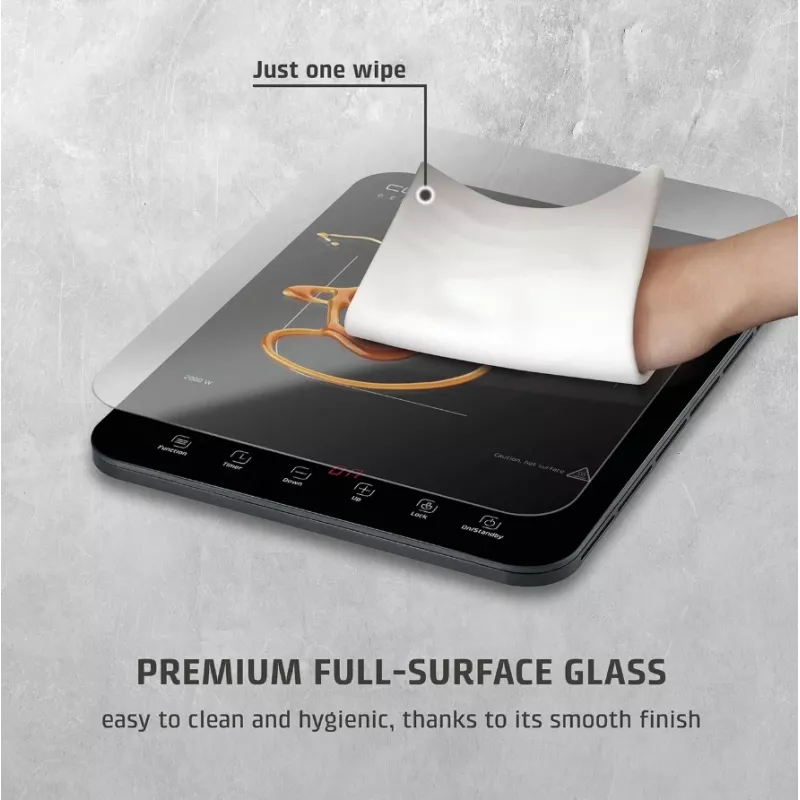 Caso ProSlim 2000 2236 Mobiele enkelvoudige inductiekookplaat, glas, sensortouch, zwart