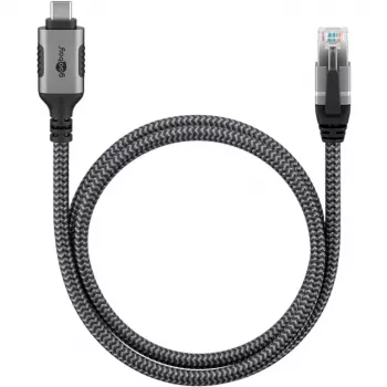 Goobay 70755 USB-C naar RJ45 Ethernet CAT 6 kabel voor stabiele bekabelde internetverbinding met router/modem/netwerkswitch/vervangt USB naar RJ45 adapter / 1