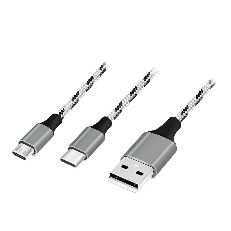 LogiLink CU0202 USB-kabel USB 2.0 1,2 m USB A USB C/Micro-USB A grijs