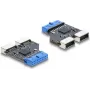 USB-hub DELOCK 5 Gbit/s 20-pins header naar 2× USB-A 5 Gbit/s