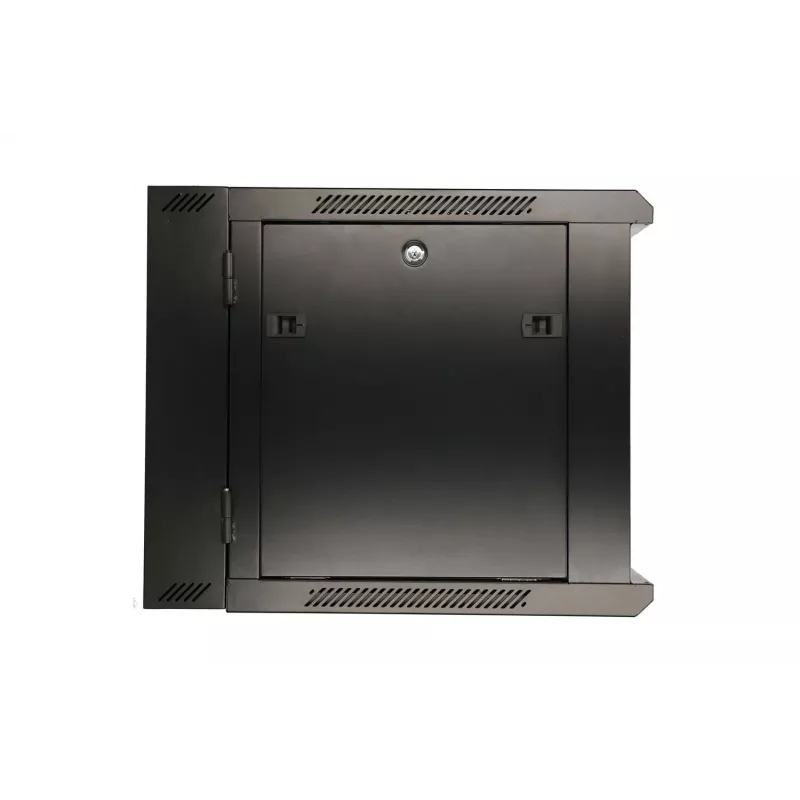 Extralink rackmount-behuizing 9U 600x600 AZH zwart wandgemonteerd, zwaaiend type