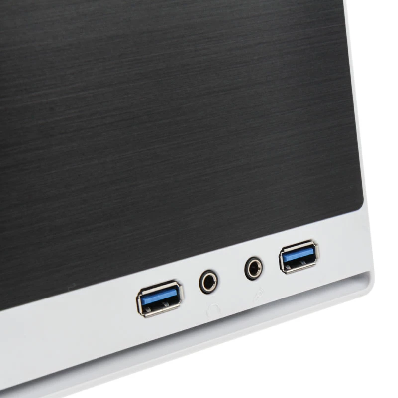 SilverStone SUGO SG13 - desktop - Mini-DTX - zonder voeding (AT / PS/2) - zwart, wit - USB/audio (SST-SG13WB-Q)