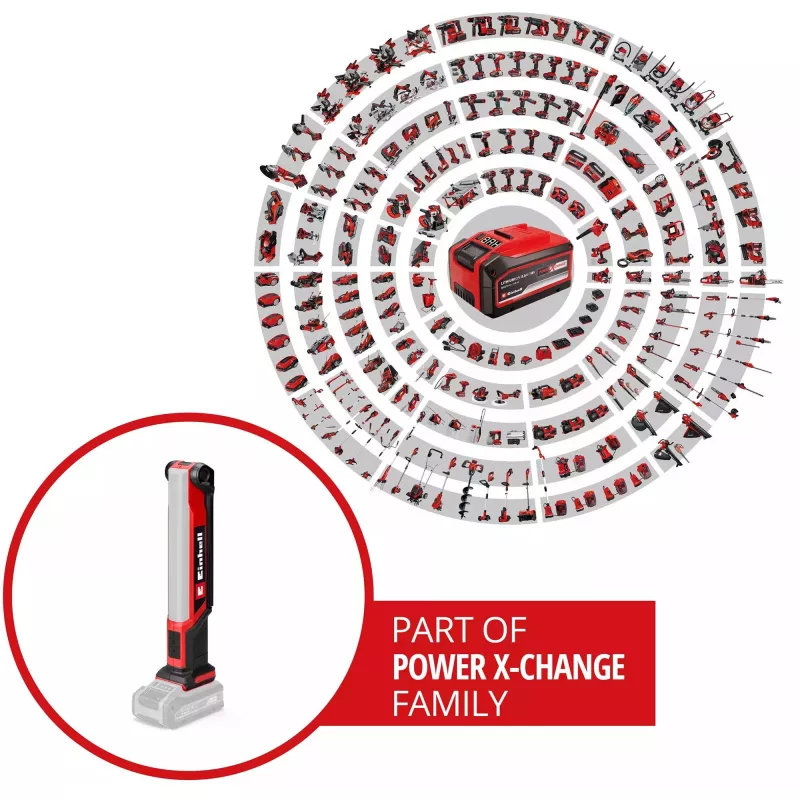 Power X-Change acculamp TE-CL 18/1000 S Li - Solo, 18 volt, LED-lamp rood, zonder accu en oplader