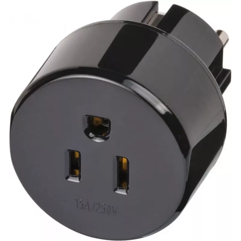 Reisadapter VS, Japan/geaarde stekker, stopcontactadapter zwart