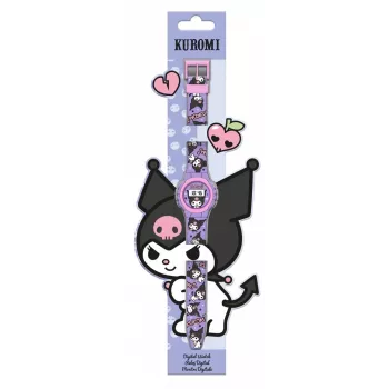 Kids Euroswan polshorloge Kuromi model KU00002 voor kinderen, analoge weergave, quartzwerk