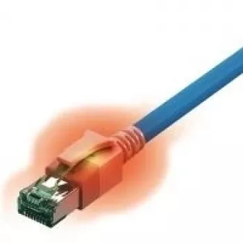 Easylan CS1OBADAD0020 RJ45-netwerkkabel, patchkabel CAT 6a S/FTP 2 m blauw met LED 1 st.