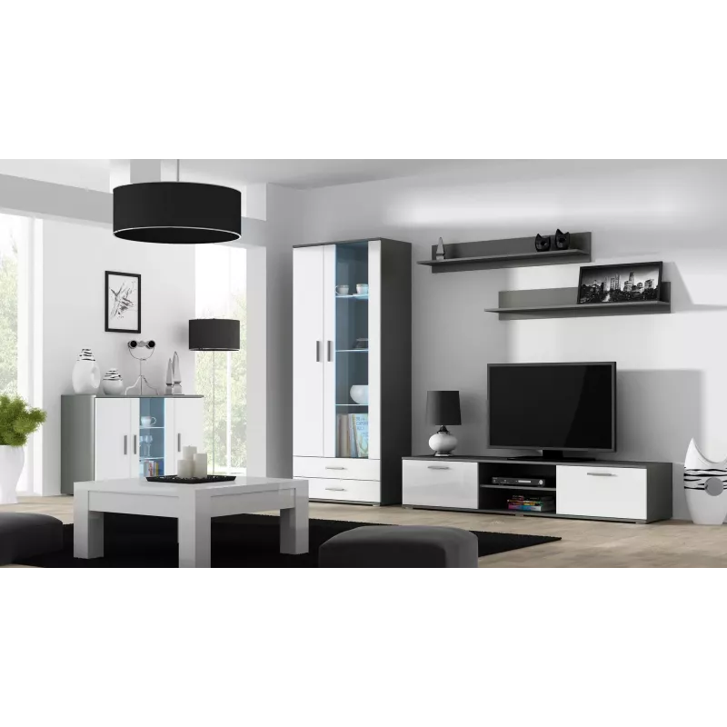 Cama tv-standaard SOHO 180 grijs/wit glanzend