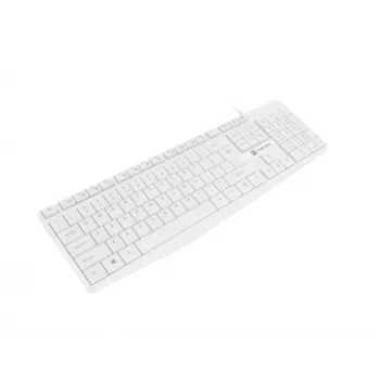 Bedrade volledig toetsenbord NATEC NAUTILUS NKL-1951, 105 toetsen, US International QWERTY, wit, USB, 1,8 m