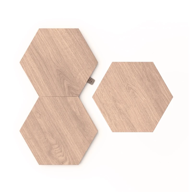 Sfeerverlichting Nanoleaf Elements Houtlook Hexagon Uitbreidingspakket 3 stuks