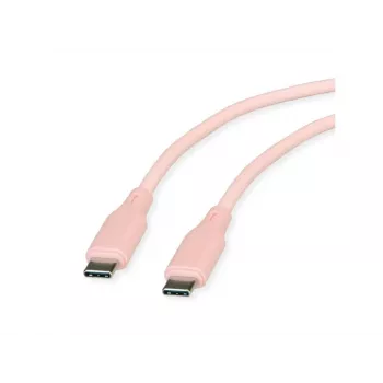 ROLINE USB 2.0-kabel C-C ST/ST siliconen 60W 1m roze - kabel - digitaal/data (11.02.9122)