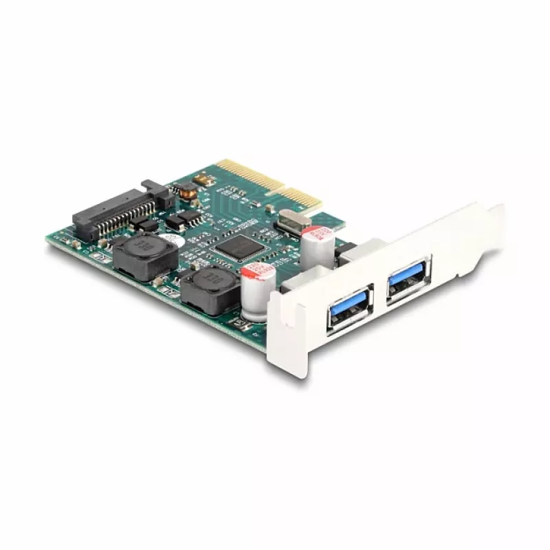 DeLOCK PCI Express x4-kaart naar 2 x externe USB 10 Gbit/s Type-A bus low profile