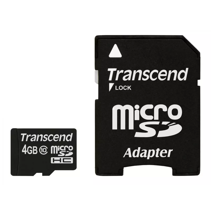 Flashgeheugen Transcend 4GB MicroSDHC Class 10 met adapter