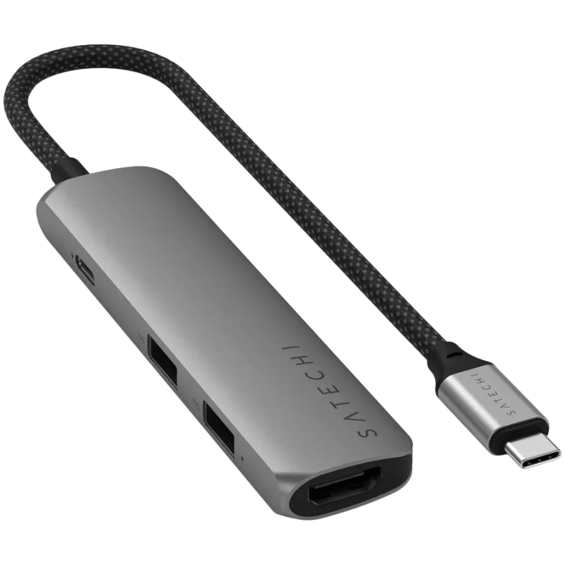 Satechi ST-P4SM interface hub USB Type-C 10000 Mbit/s grijs