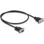 Delock 86886 RS-232 nulmodemkabel, DB-9 male naar female, 0,5 m, zwart