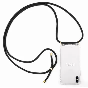 Lookabe telefoonhoesje met ketting voor iPhone X/XS, goud/zwart