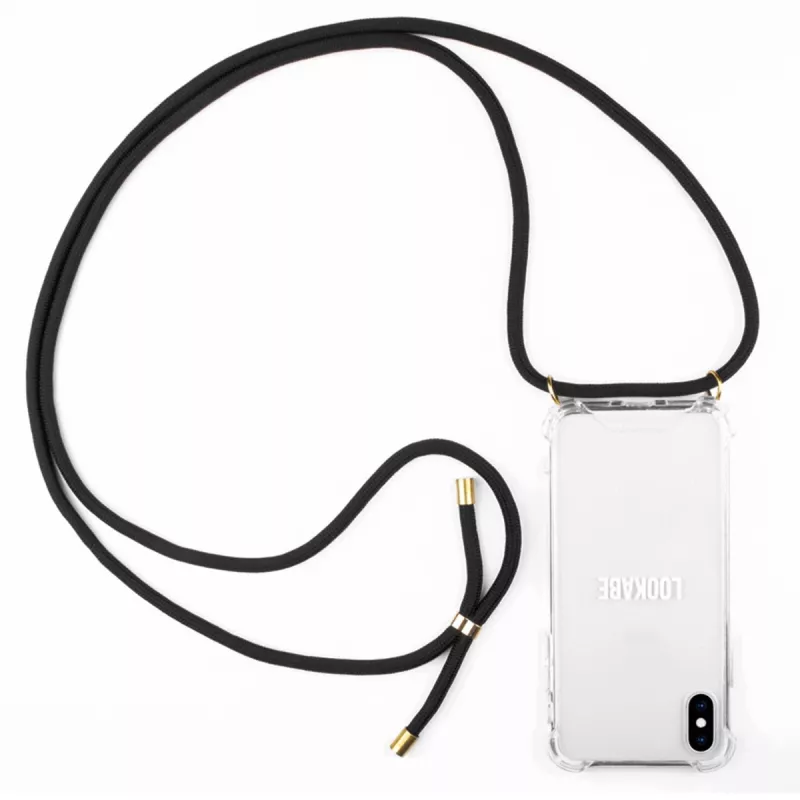Lookabe telefoonhoesje met ketting voor iPhone X/XS, goud/zwart