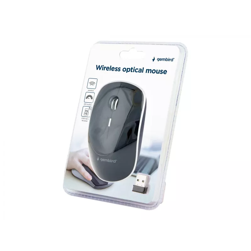 Muis USB OPTICAL WRL zwart/SILENT MUSW-4BS-01 GEMBIRD