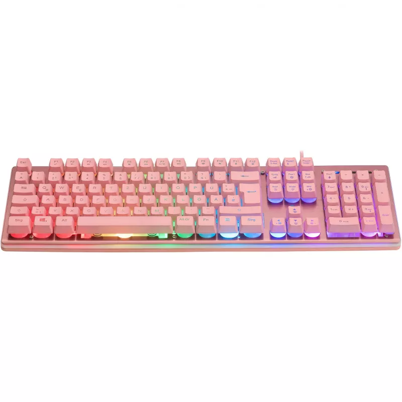 Deltaco GAM-021-RGB-P-DE - volledige grootte (100%) - USB - membraantoetsenbord - QWERTZ - roze