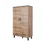 Cama Meble LOTTA 2D2D kledingkast, Wotan-eiken + mat zwart