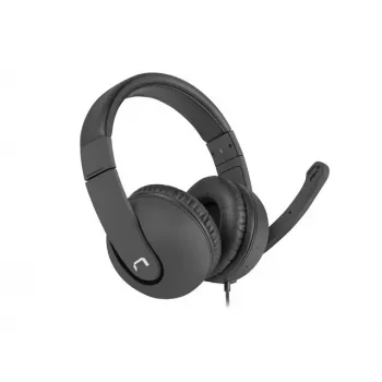 Bedrade binaurale headset NATEC Rhea met beugelmicrofoon, 3,5-mm-aansluitingen, 2,2 m kabel, 32 Ω impedantie