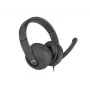 Bedrade binaurale headset NATEC Rhea met beugelmicrofoon, 3,5-mm-aansluitingen, 2,2 m kabel, 32 Ω impedantie