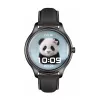 Smartwatch Colmi L28 met zwarte siliconen en zwarte lederen band