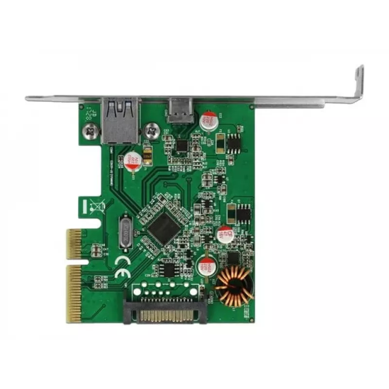 DeLOCK 90299 PCIe x4-kaart, 1x USB Type-C + 1x USB Type-A, USB 3.2 Gen 2 (10 Gbps)