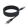 FIXED FIXDBM-CC2-GR magnetische gevlochten USB-C naar USB-C kabel, USB 2.0, gevlochten mantel, vaste lengte, grijs